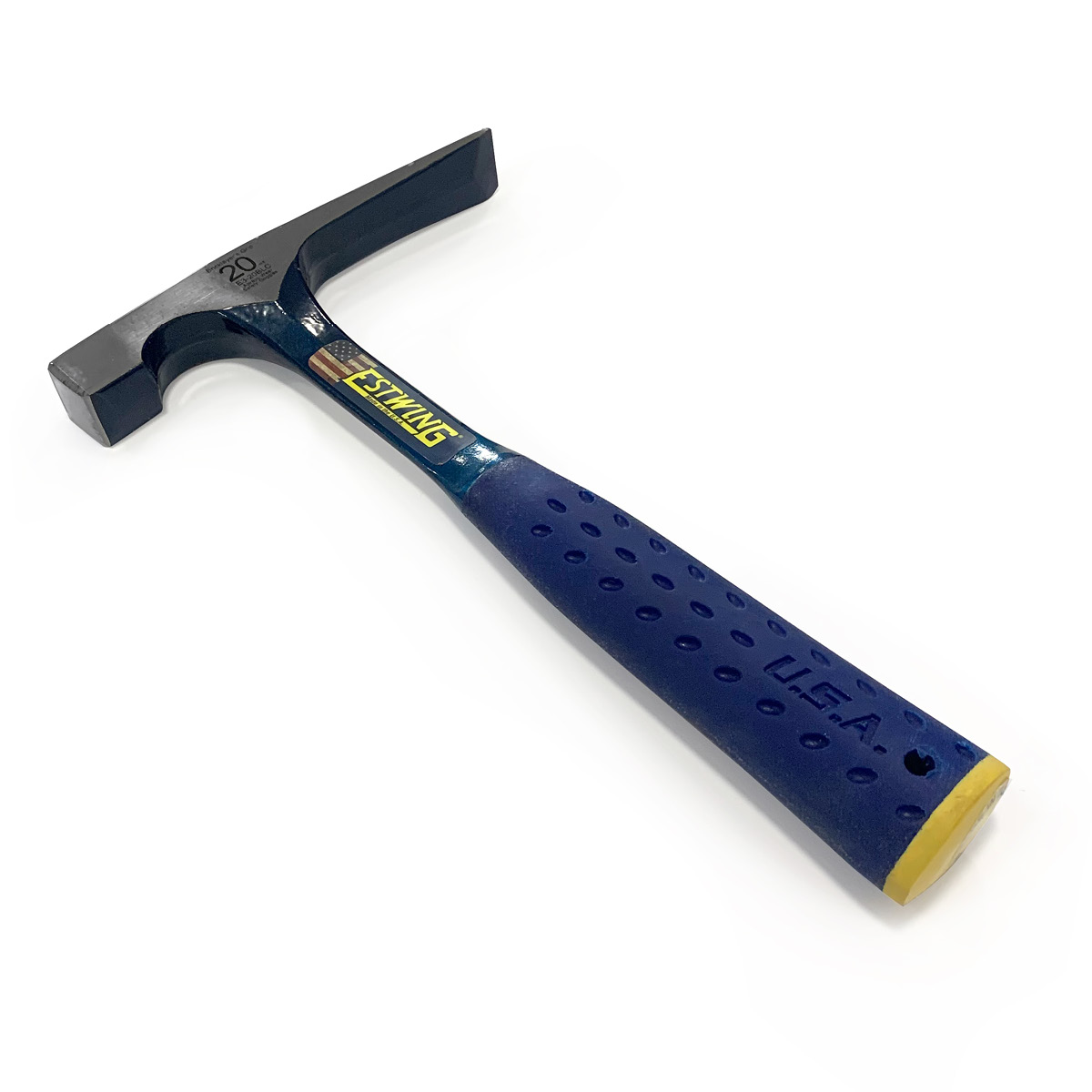 Estwing Bricklayer's Hammers have bonded and molded Shock Reduction Grips®. Patented nylon end caps now makes these hammers the most durable on the market. Available from Speedcrete, United Kingdom.