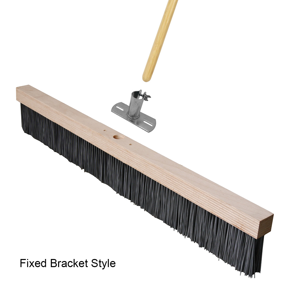 Concrete texturing brooms can be dragged across concrete to add a high grip finish. This sturdy wooden brush head houses the steel bristles. Available to purchase in the United Kingdom via Speedcrete.