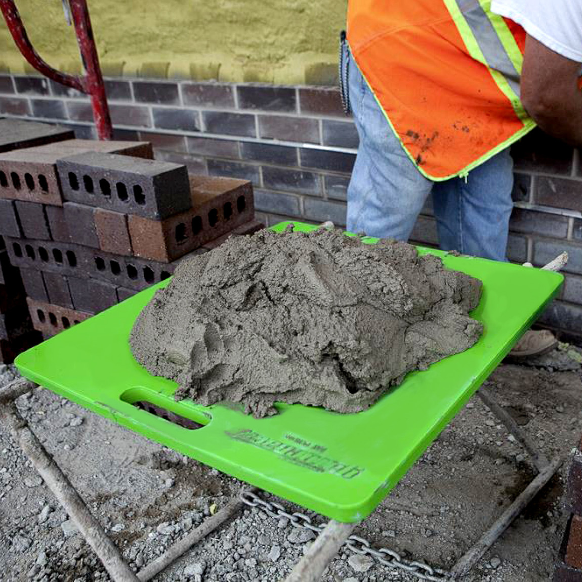 Gatorback® Mortar Boards & Pans are designed to hold mortar or stucco for easy transport and keep it at an optimal workability and consistency. The 24” x 24” green Gatorback® Mortar Boards are lightweight, water-resistant, and its contoured UV-resistant p
