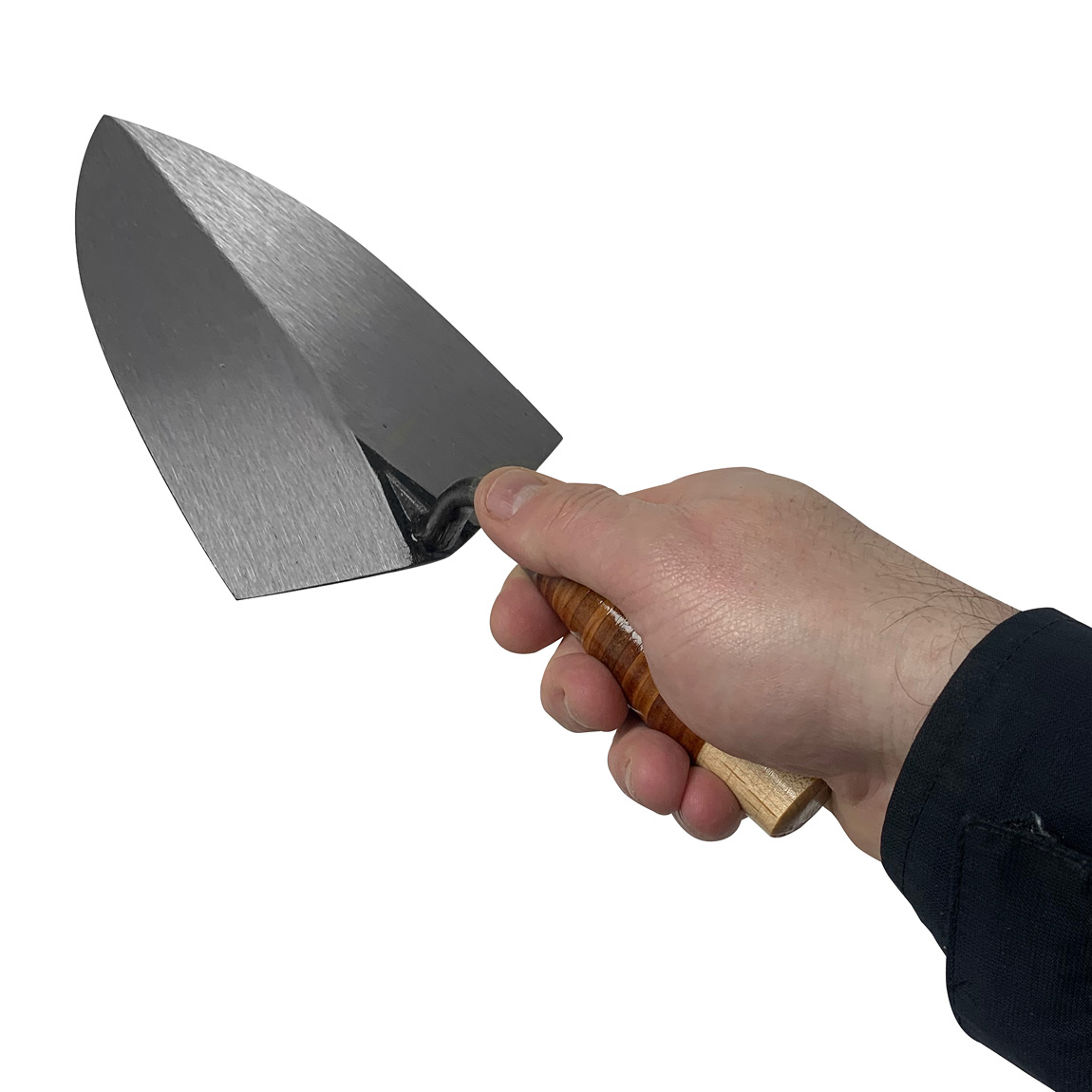 W.Rose 7" Buttering Trowel with Wood Handle. This trowel is made from a single piece of forged steel and is exclusively available in the United Kingdom from Speedcrete. The leather handle bricklayers trowel with be a tool to treasure.