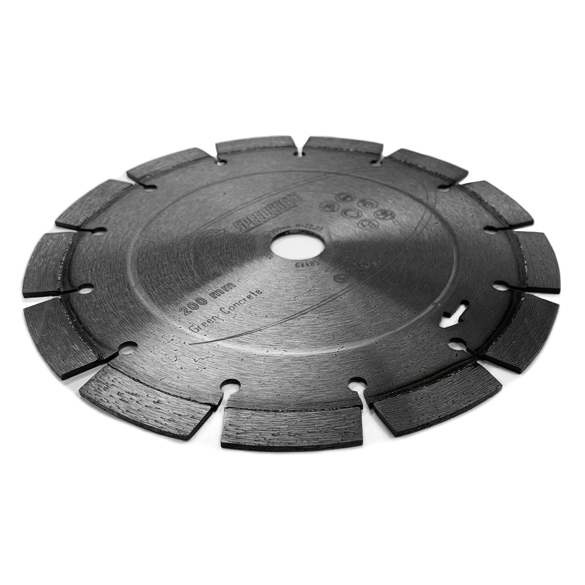 8 inch blade Premium Grade Green Concrete blade uses diamonds embedded in metal to cut expansion joints in concrete slabs and is used on the same day as the pour. Available from Speedcrete, United Kingdom.