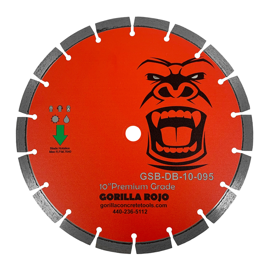 Gorilla 10" Early Entry Diamond Blade with 7/8" arbour. Made for use on the GS-300 Series III Early Entry Soft Cut Floor Saw. This blade is classed as the premium grade. Speedcrete, United Kingdom.