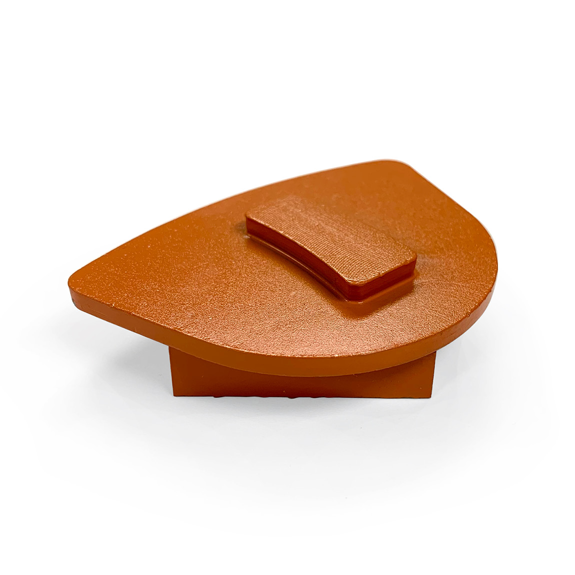 Diamond metalbond abrasive grinding wings are suitable for the grinding concrete floors. 
These consumables fit numerous grinders via a tooling disc which magnetically holds them into place. The grit size of 6 is perfect as a first stage of grinding down