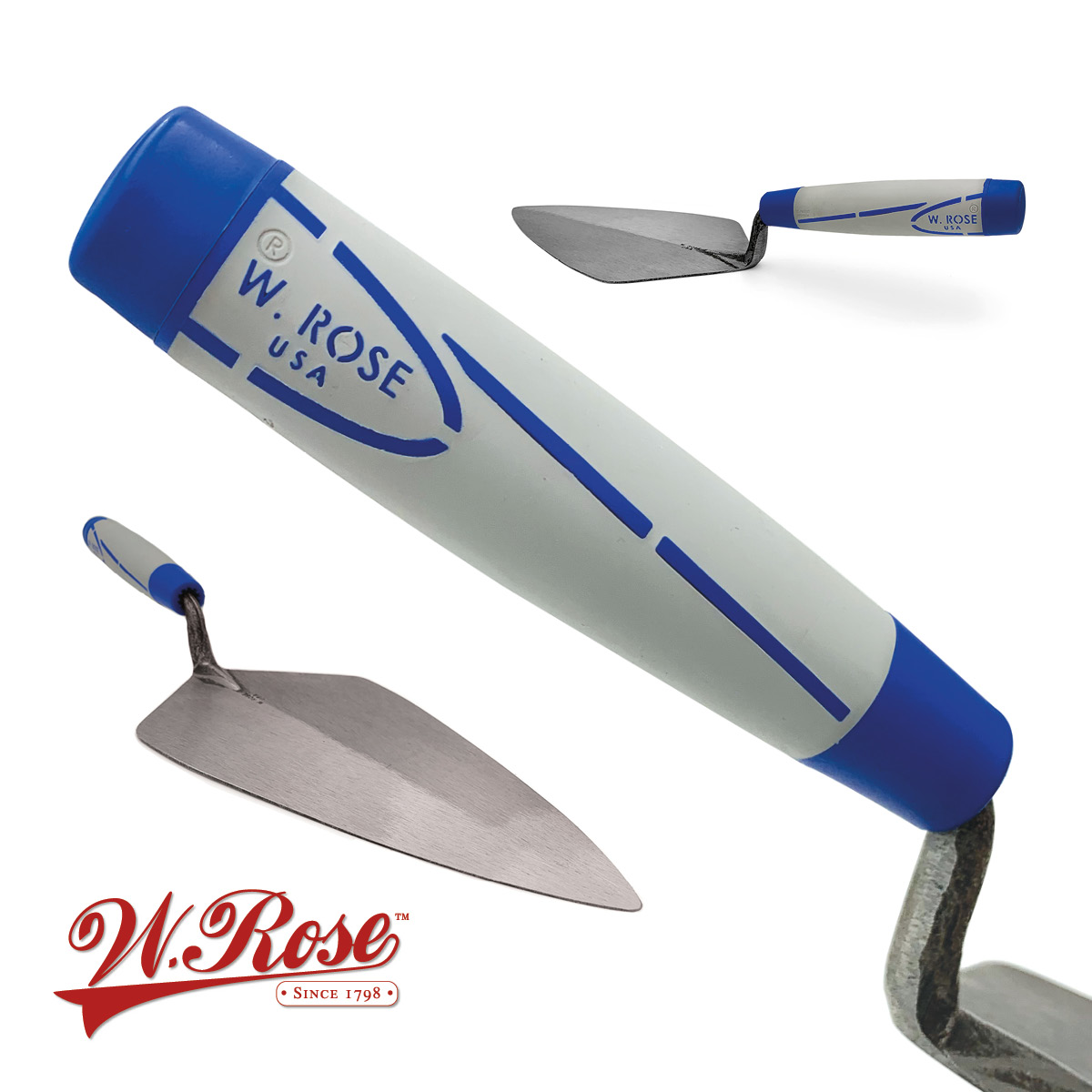 Wide London brick trowel from W.Rose c/w Proform handle. various sizes available. The blade and shank are forged from a single piece of uniquely formulated carbon steel for extra toughness and consistency. Available from Speedcrete, United Kingdom.