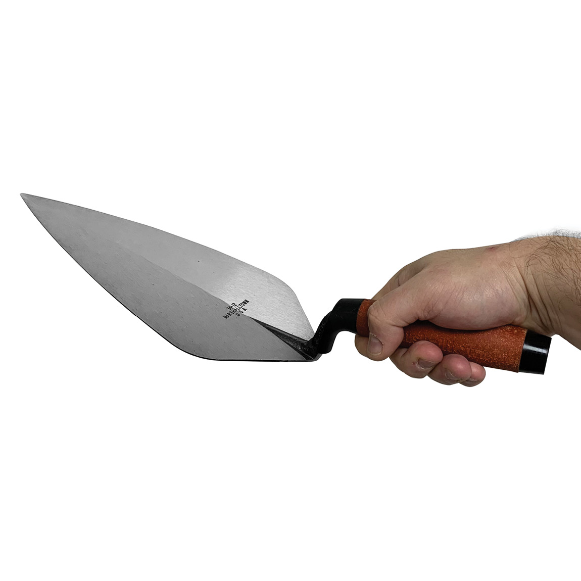 MARSHALLTOWN 12" NARROW LONDON DURACORK GRIP Marshalltown 12" London Pattern Brick Trowel; forged from a single piece of high carbon steel and heat treated for strength, Duracork handle. Available in the United Kingdom via Speedcrete.
