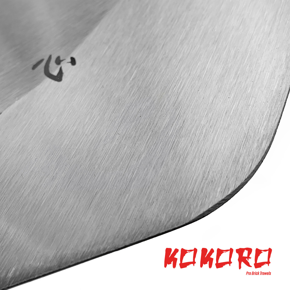 Kokoro bricklayers trowels are forged from a single piece of steel for longevity. This trowel comes with a cork material handle and has the narrow London pattern. Available in the United Kingdom via Speedcrete professional brick tools specialist.