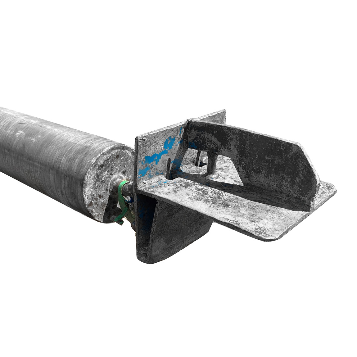 This device fits to the cold end / un-driven end of the Bunyan striker tube. The kerb crawler simply slides along the top of the kerb and it permits the screeding of the concrete right to the face of the kerb. Available from Speedcrete, United Kingdom.