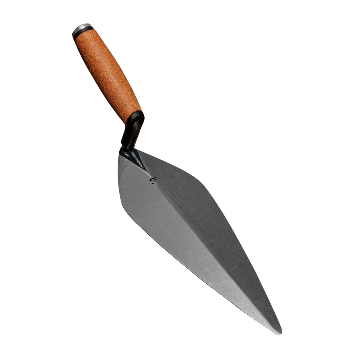 Kokoro bricklayers trowels are forged from a single piece of steel for longevity. This trowel comes with a cork material handle and has the narrow London pattern. Available in the United Kingdom via Speedcrete professional brick tools specialist.