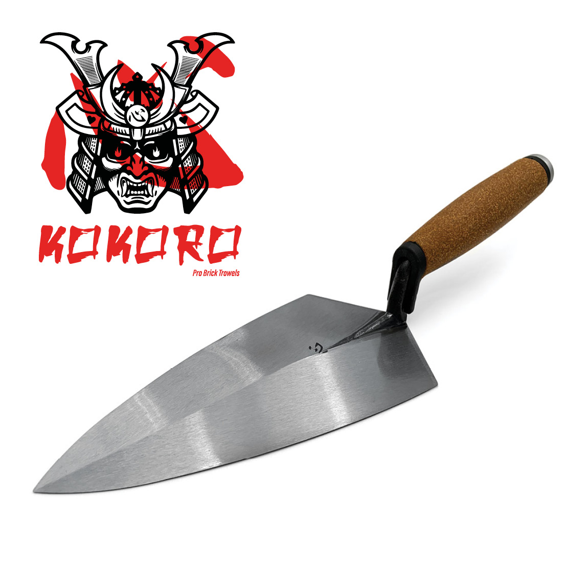 Kokoro trowels are available in the Philadelphia Pattern with the cork grip. These quality brick trowels are used by professionals and are made from a single piece of specially formulated steel. Available from Speedcrete United Kingdom.