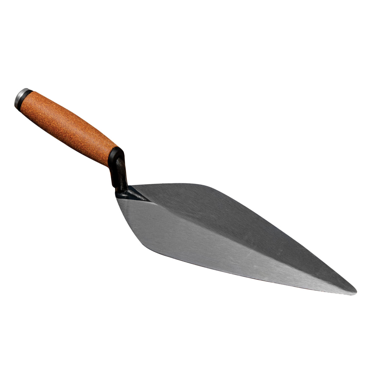 Kokoro bricklayers trowels are forged from a single piece of steel for longevity. This trowel comes with a cork material handle and has the narrow London pattern. Available in the United Kingdom via Speedcrete professional brick tools specialist.