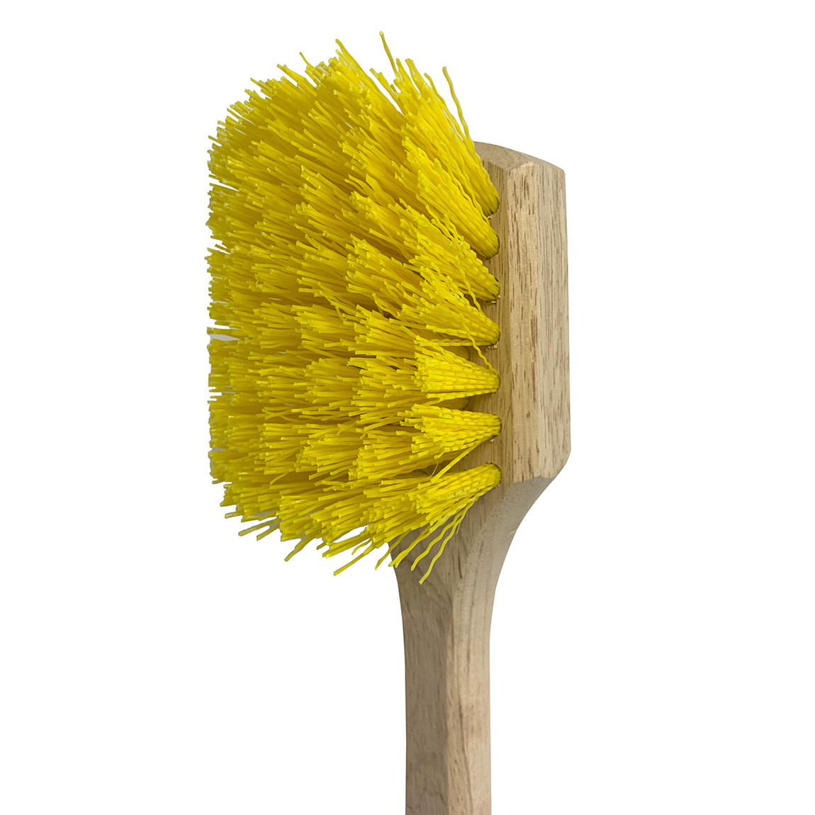 Brushes with a long wooden arm used in construction for cleaning concrete and cement. These robust brushes are plastic fibres, Tampico and Palmyra. Available from Speedcrete, United Kingdom.