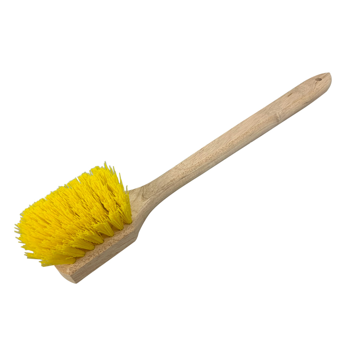 Brushes with a long wooden arm used in construction for cleaning concrete and cement. These robust brushes are plastic fibres, Tampico and Palmyra. Available from Speedcrete, United Kingdom.