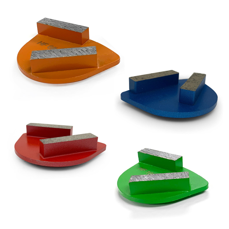 Choose from a range of grit strengths for concrete floor grinding. These diamond metalbond abrasive grinding wings are used in the early stages of the polishing process.