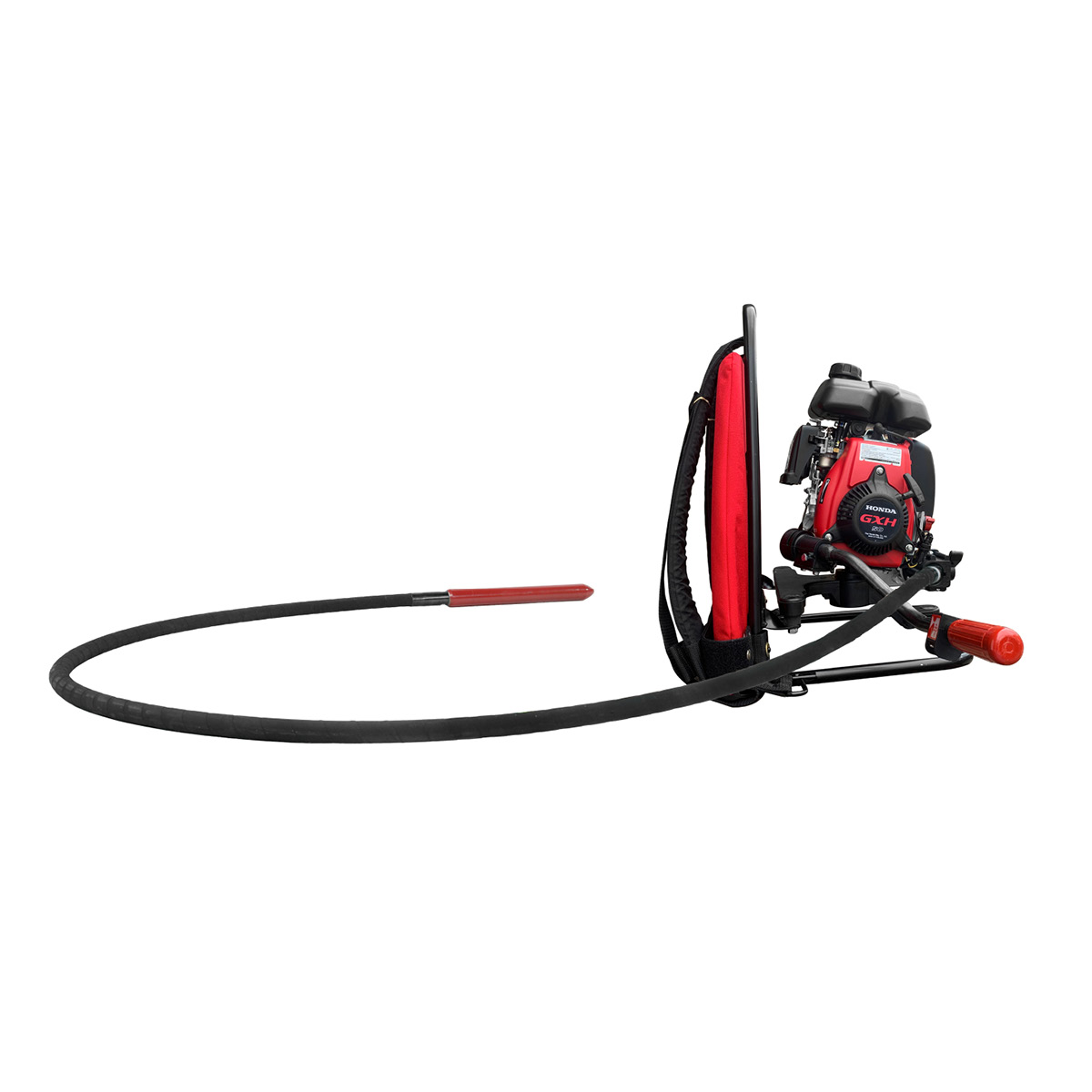 The backpack poker from Allen Engineering has a Honda GXH50 petrol powered engine which is connected to an ergonomically designed backpack. This concrete poker can be purchased via Speedcrete, United Kingdom.