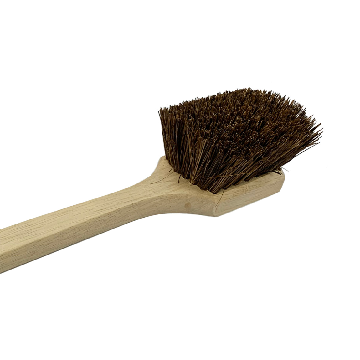 This versatile long handled brush features long-wearing Palmyra Bristles that can be used on masonry, brick, tile, stone, and more. The 5" x 3-1/2" brush face bristles are acid, alkali, and heat resistant for use with a variety of materials. Available fro