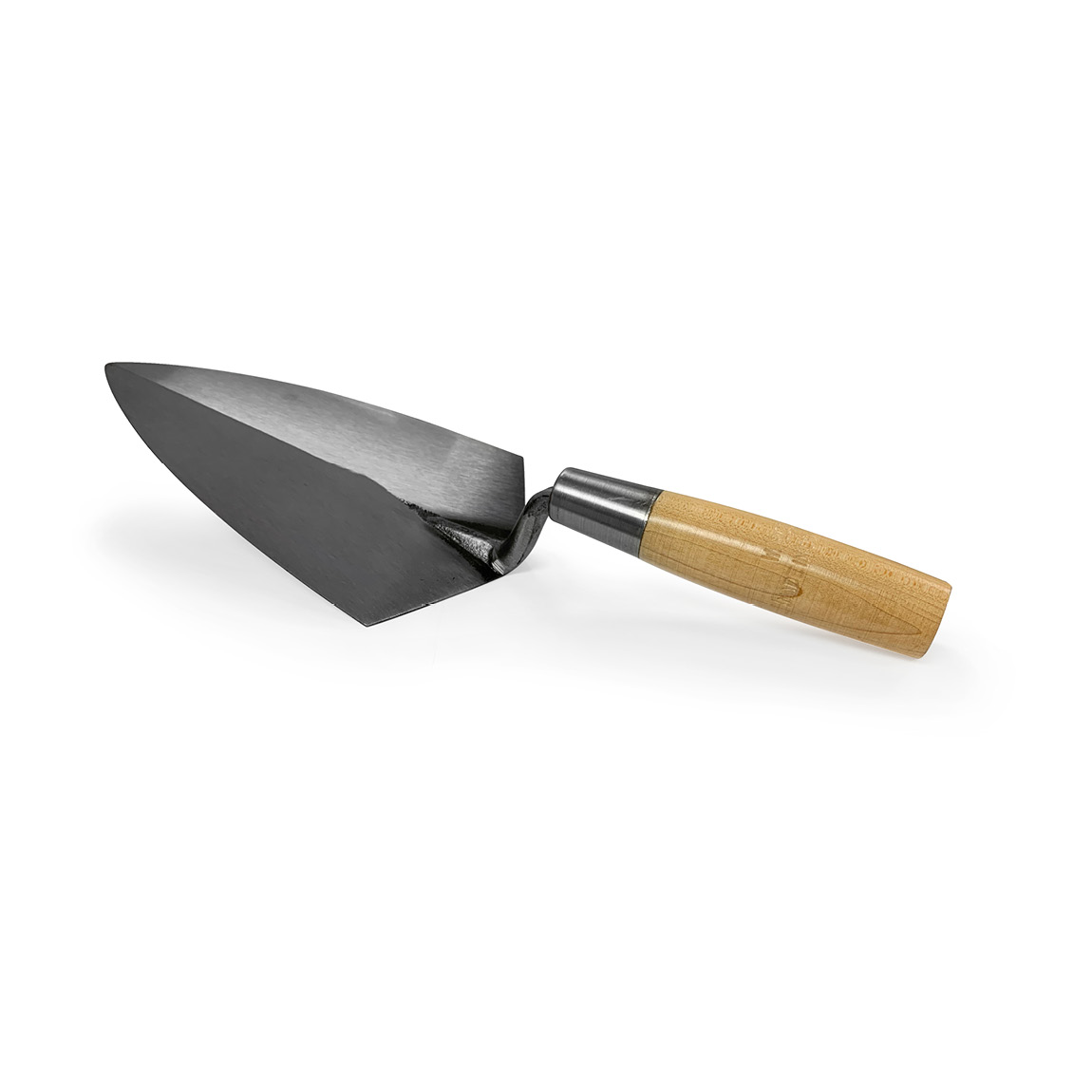 W.Rose Philadelphia Brick Trowel 12 x 5-9/16" with Wooden Grip. Each trowel begins as a forged single-piece of uniquely formulated high-grade carbon steel for extra toughness. Available from Speedcrete, United Kingdom.