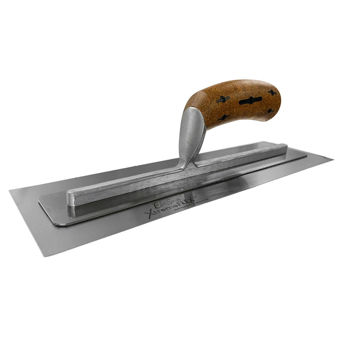 16" x 4" Elite Series Five Star™ XtremeFLEX™ Stainless Steel Trowel with Cork Handle. The professional plastering trowel with a unique blade flex. Available from Speedcrete, United Kingdom.