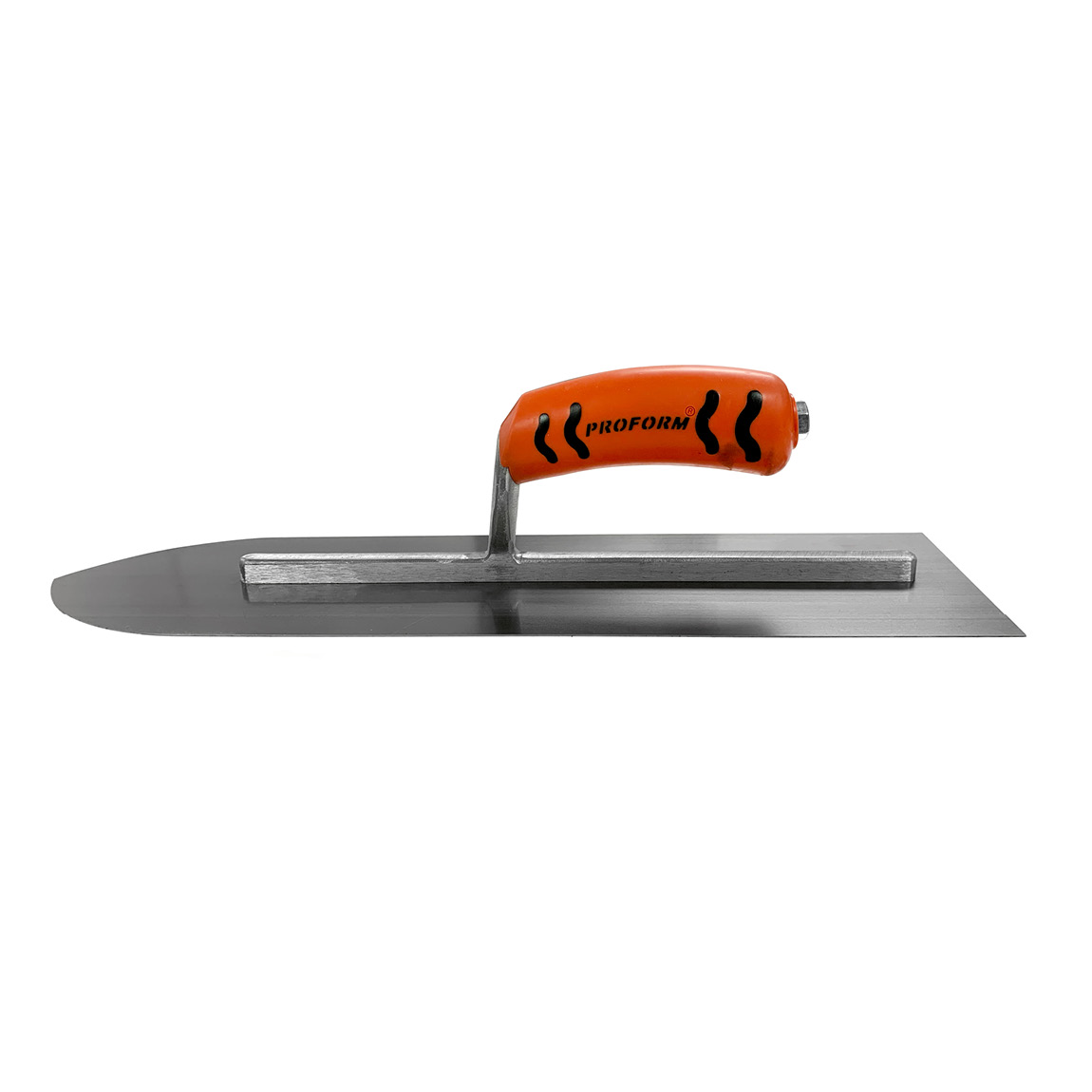 A unique, innovative blade is similar to the round front/square back design of trowel to give the best of both worlds with this sword shaped trowel. Concrete hand tools from speedcrete, United Kingdom.