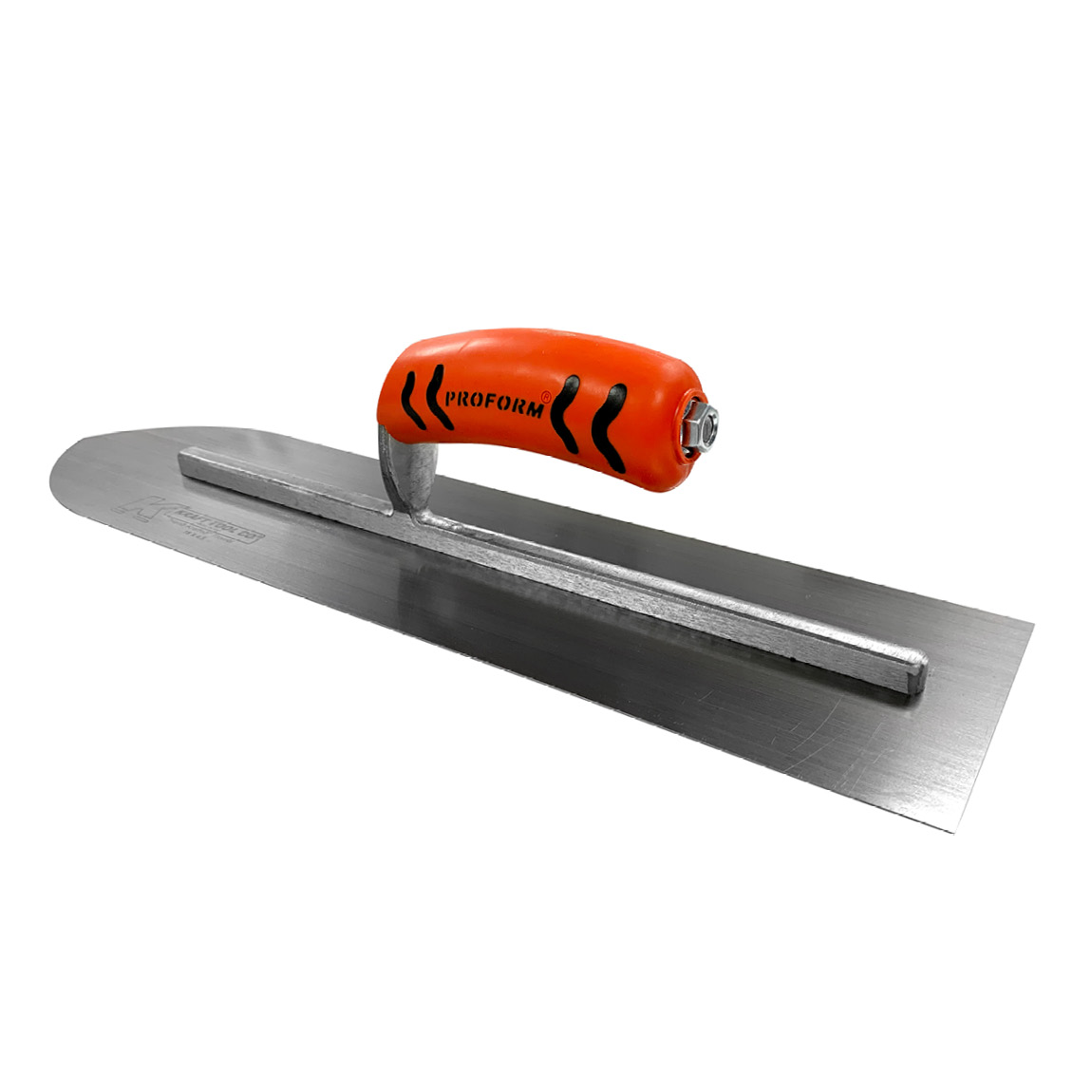 A unique, innovative blade is similar to the round front/square back design of trowel to give the best of both worlds with this sword shaped trowel. Concrete hand tools from speedcrete, United Kingdom.