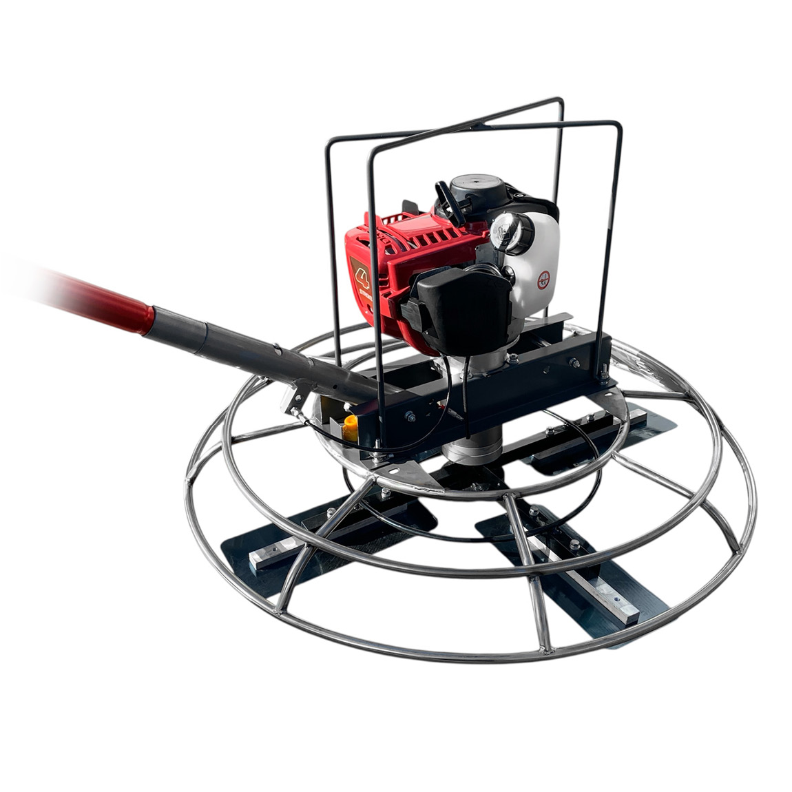 The Pole Trowel from Speedcrete is a lightweight (20kg) petrol powered resin bound levelling trowel. This piece of equipment can be used instead of manual hard labour with hand tools. Available to order in the United Kingdom.