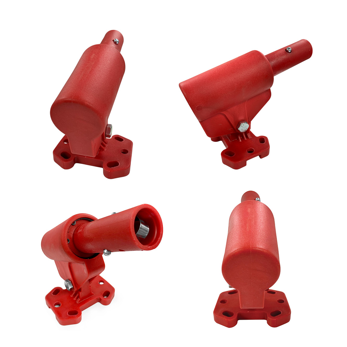 The concrete float knucklehead gear-box. This twist action device changes the angle of the concrete float blades for finishing level floors.