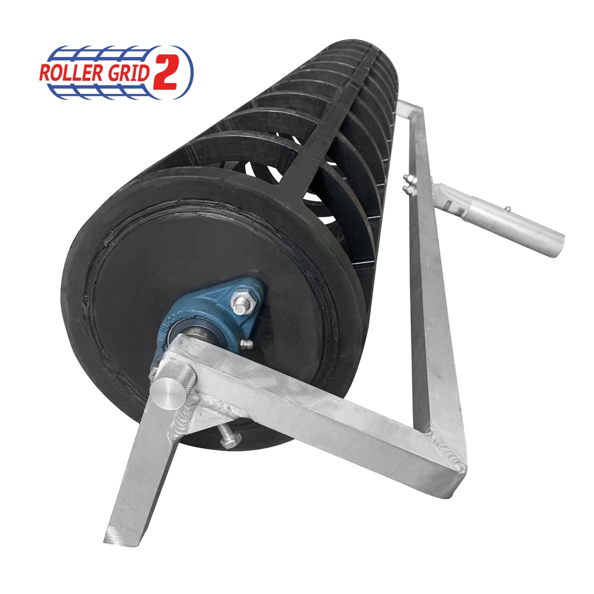 Concrete pattern roller from Speedcrete creates squares in the concrete for yards and agricultural shed floors.