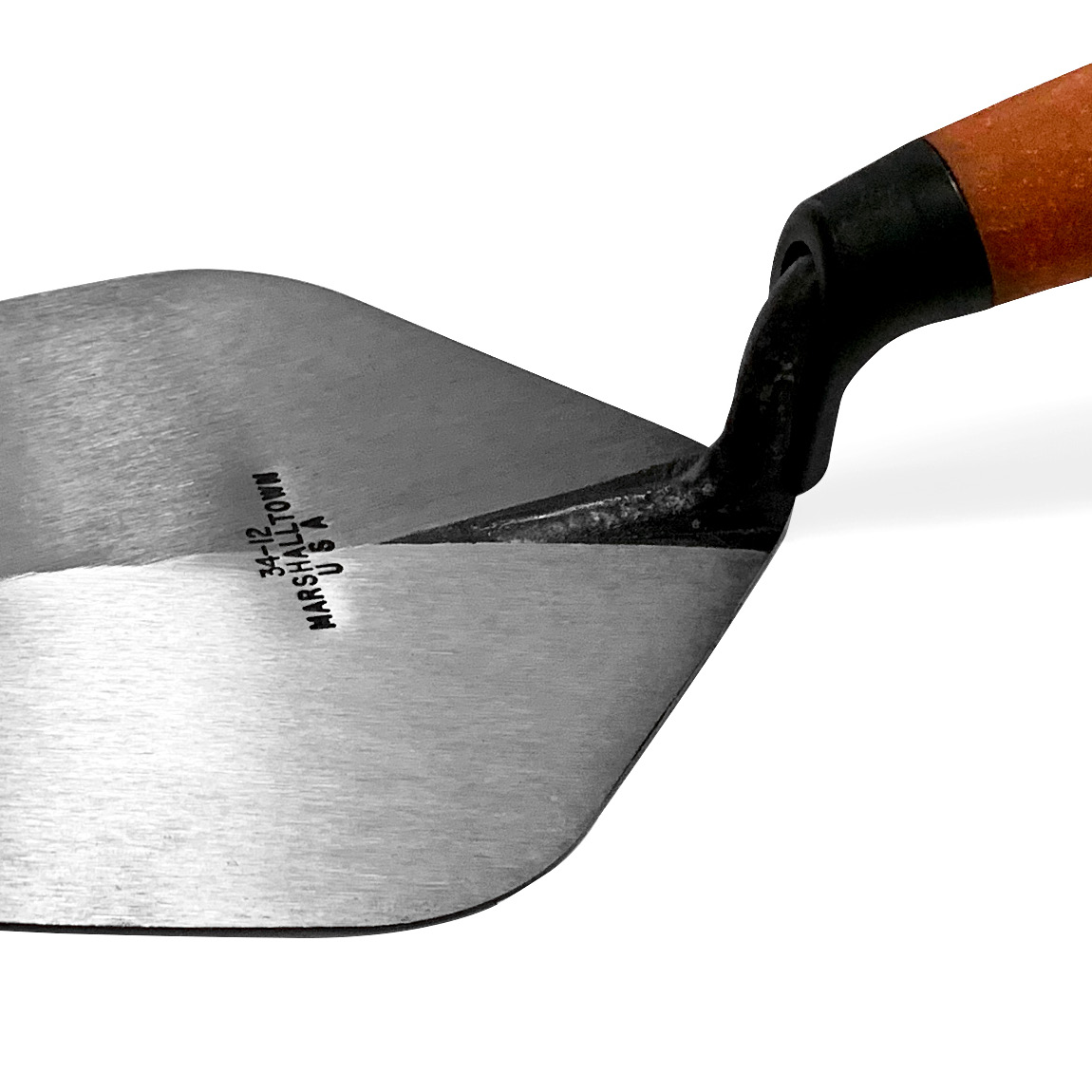 MARSHALLTOWN 12" NARROW LONDON DURACORK GRIP Marshalltown 12" London Pattern Brick Trowel; forged from a single piece of high carbon steel and heat treated for strength, Duracork handle. Available in the United Kingdom via Speedcrete.