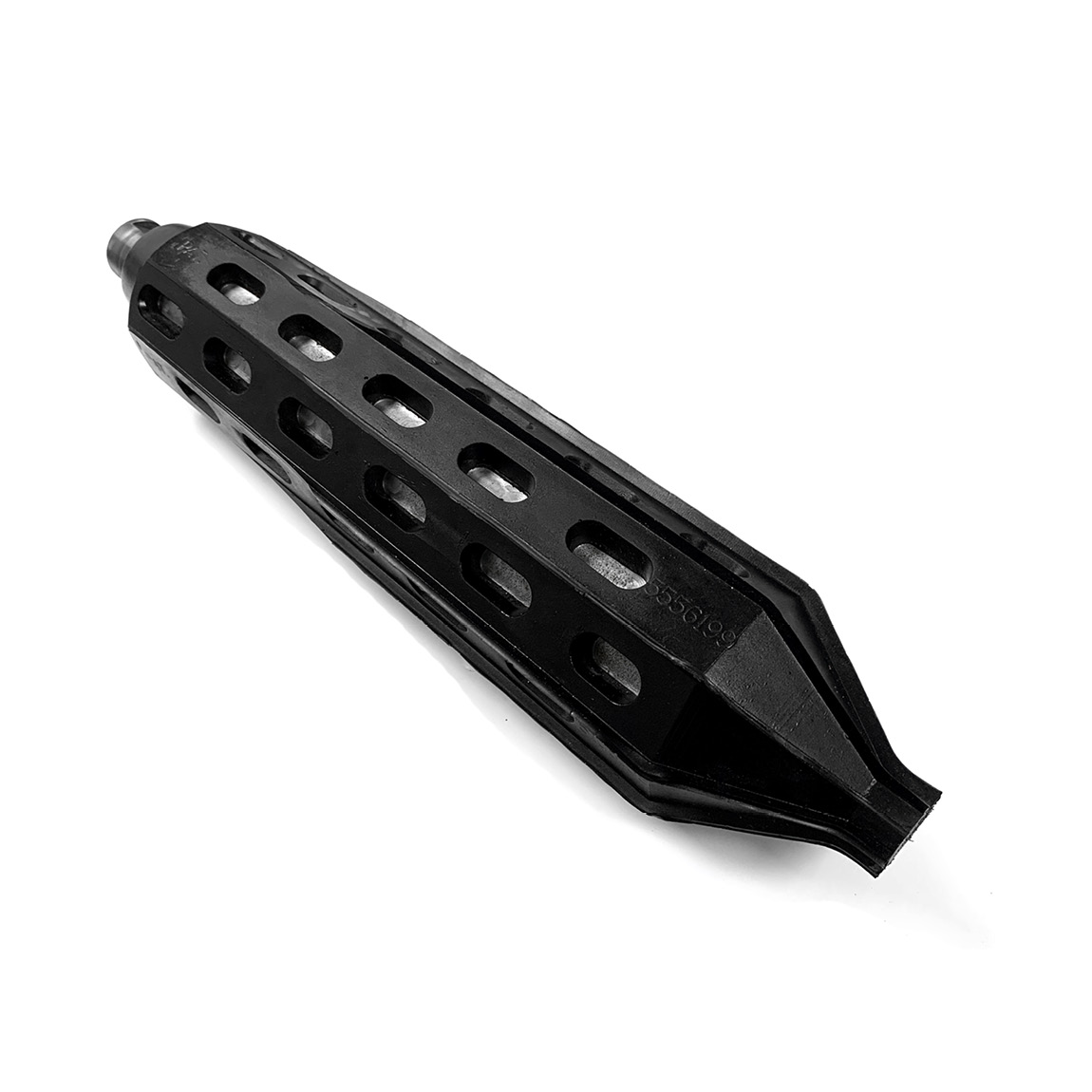 This 2 3/4 inch diameter by 14 inch long concrete vibratory head is used on rebar which is coated with epoxy resin. Available from Speedcrete, United Kingdom.