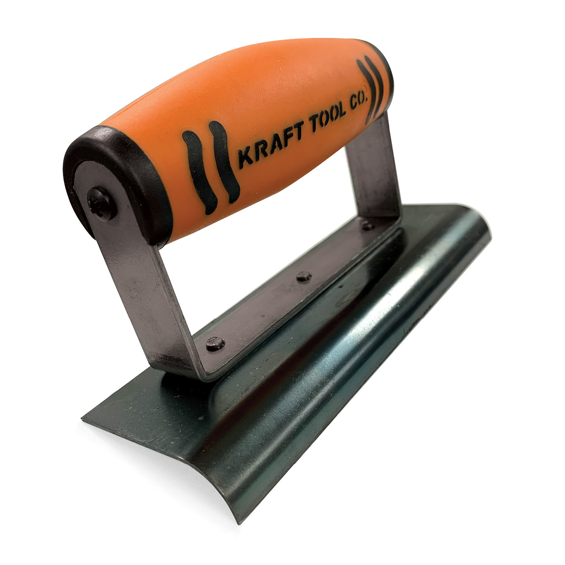 CF678PF Curved Edge Hand Trowel in blue Steel with a Proform  handle. These trowels are used by concrete finishing professionals to give concrete a curved edge. Available from Speedcrete, United Kingdom.