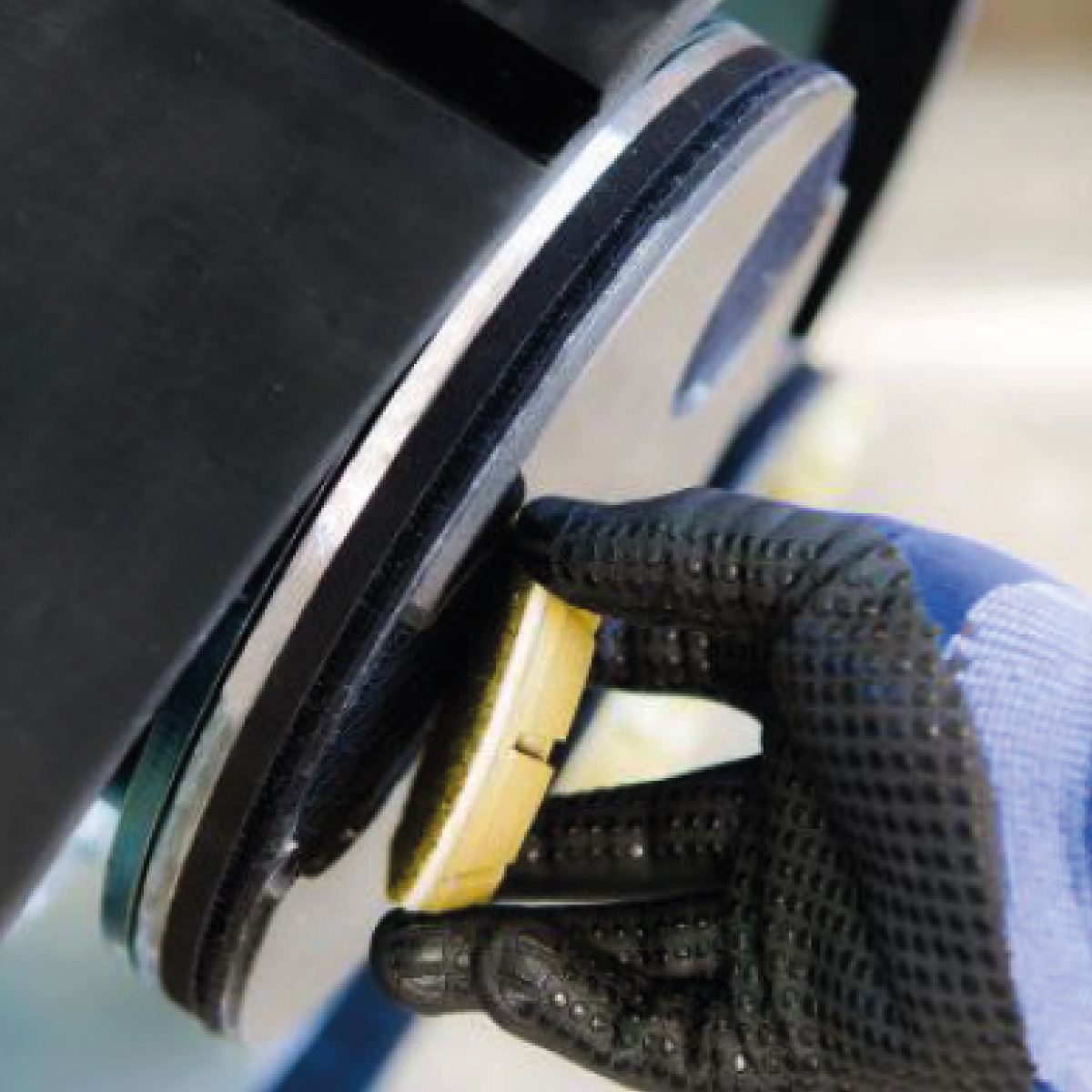 Resin Diamond pucks are used to grind concrete to a polished finish. This selection are copper infused and can last up to 20,000 square feet. Eight selection of grit levels can be velcro attached to a planetary Grinder. Available from Speedcrete, United K