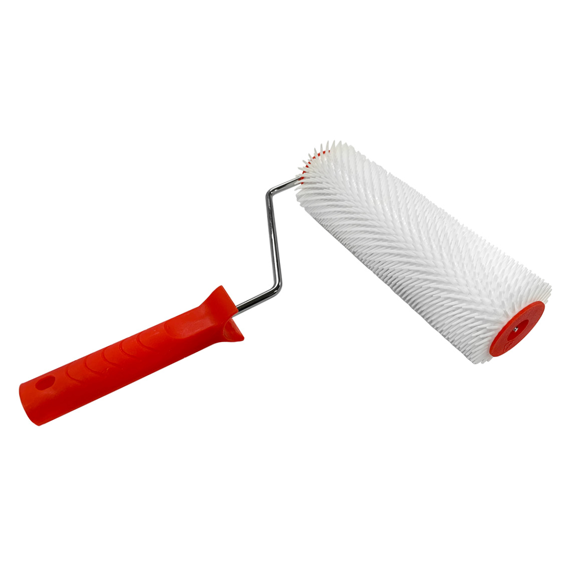 Plastic spiked roller for use on epoxy floors. Roll away to help with self levelling. Available from Speedcrete, United Kingdom.