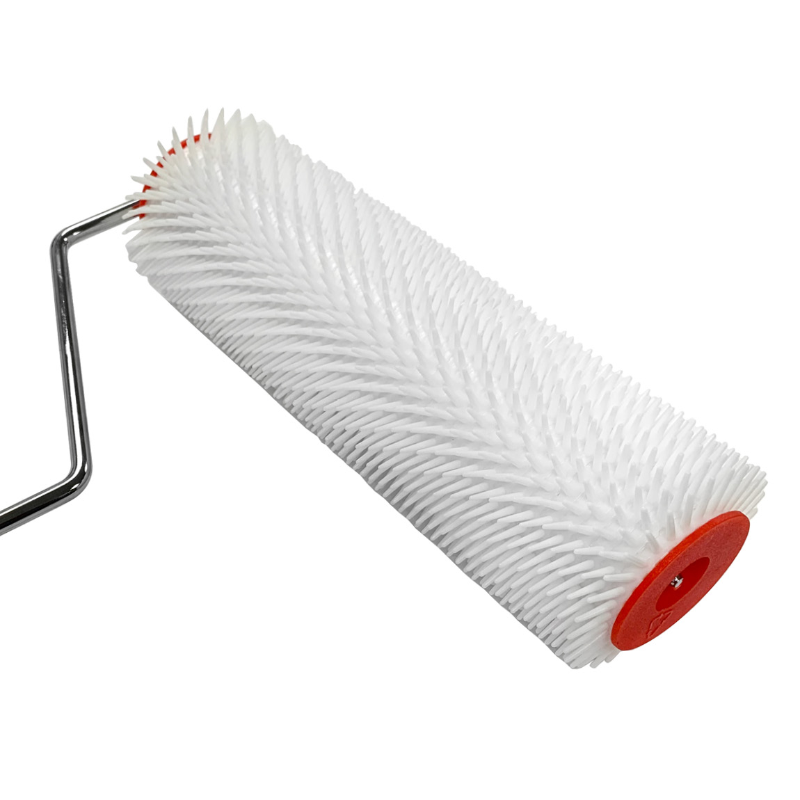Plastic spiked roller for use on epoxy floors. Roll away to help with self levelling. Available from Speedcrete, United Kingdom.