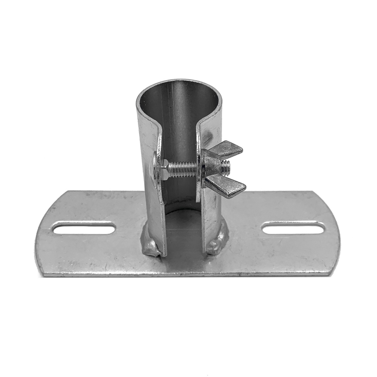 Steel Broom Brackets are very useful for fixing to broom heads. The bracket facilitates a broom handle which can be held in place via a wing-nut screw. This item is popular with Concrete finishing professionals looking to create a brushed finish to the co