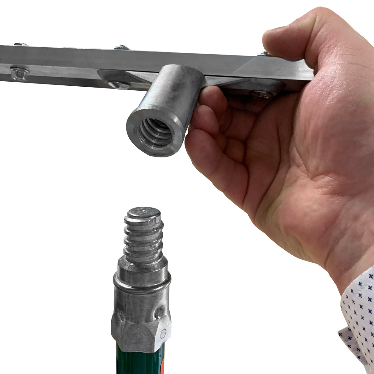 Threaded handles are great tools to use when screwing into various rakes, squeegees and placers. This product is available from Speedcrete, United Kingdom.