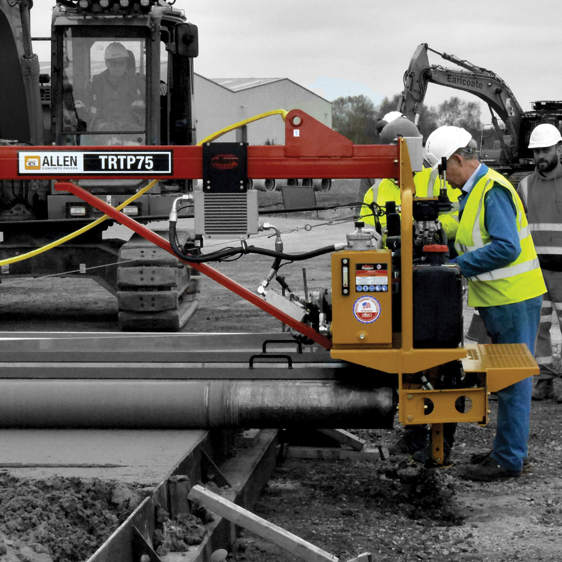 The Triple Roller places and finishes concrete by running along form, this machine is specifically designed for accurate efficiently and is suitable for PQ concrete.