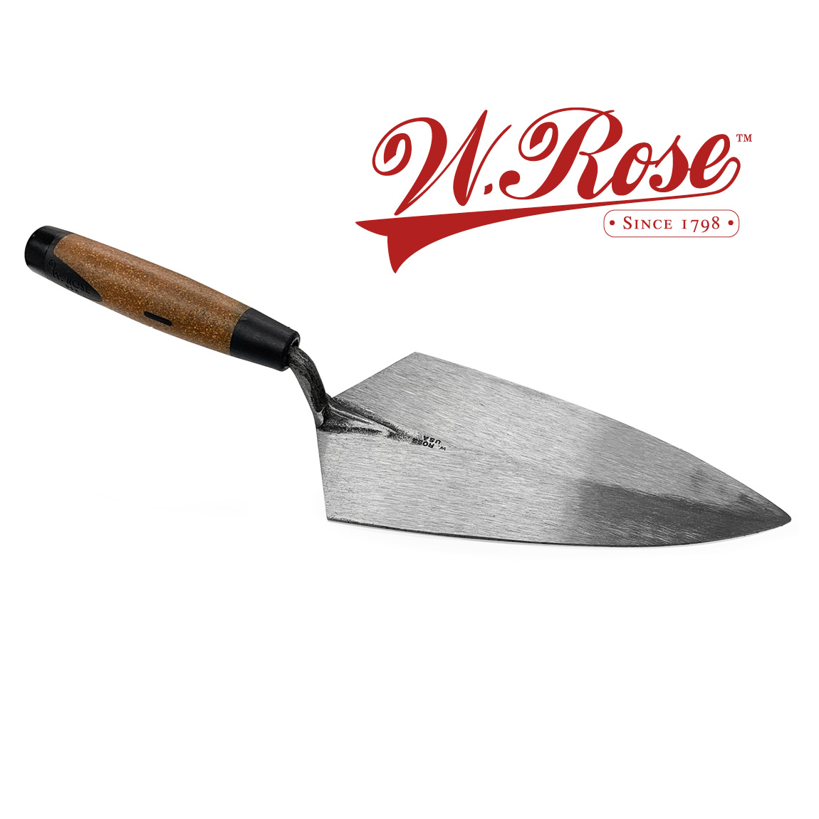 W.rose Philadelphia brick trowels with a cork handle are available via Speedcrete, United Kingdom. These forged steel trowels are a professional masonry tool of high quality.