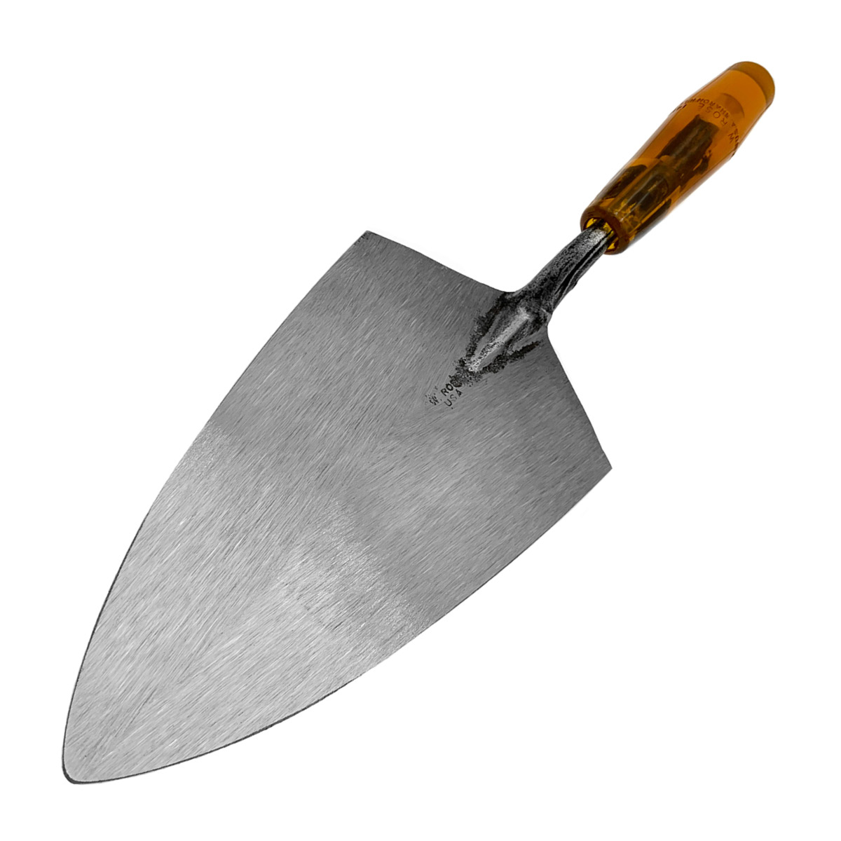 All W.rose professional brick trowels are made from a single piece of carbon steel, each high quality brick trowel blade is hand polished for comfort and required flexibility. Philadelphia plastic handle.