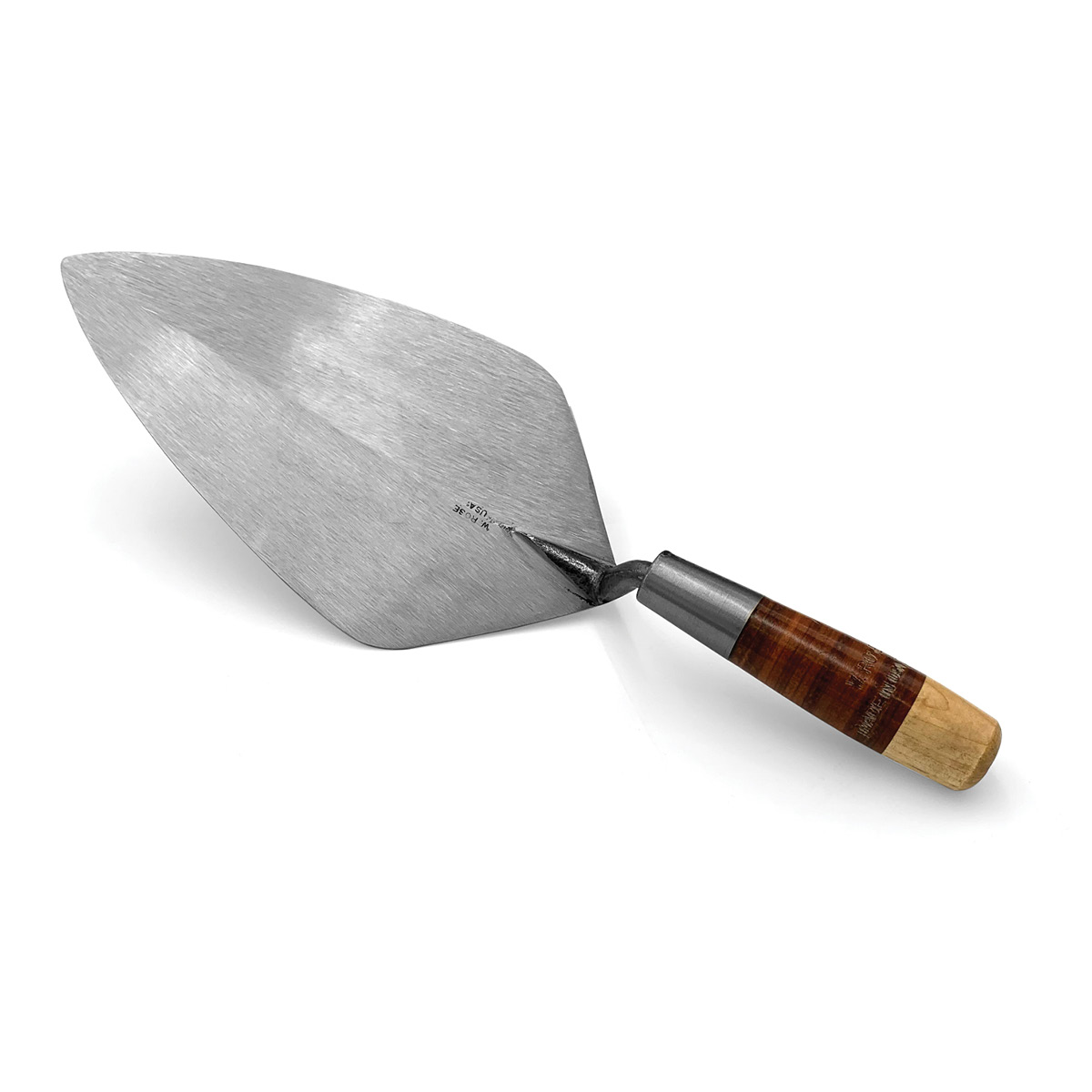 Choose from a selection of wide London brick trowels from W.Rose™.
These trowels come with a leather handle set at the low lift angle which is a feature of all trowels made by W.Rose™. These professional level trowels are made from a single piece of forg