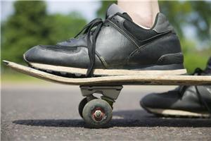 Concrete tools workers finish skatepark project