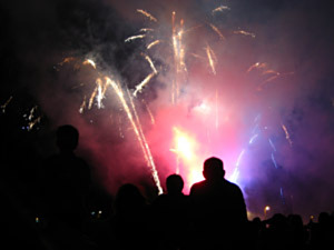 Having a ball with concreting tools on Bonfire Night