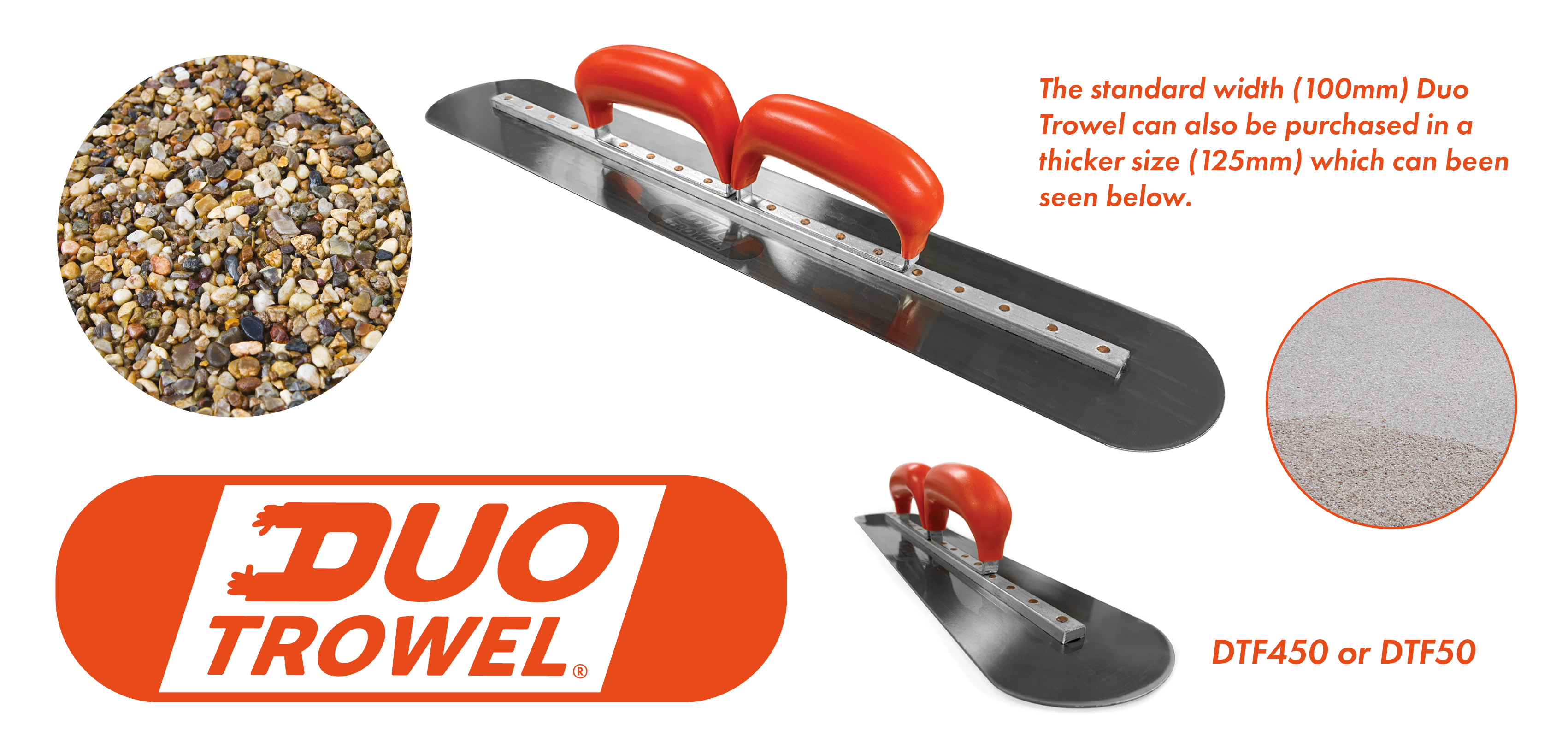 Resin Double Handle Duo Trowel 550mm x 100mm Available from Speedcrete.