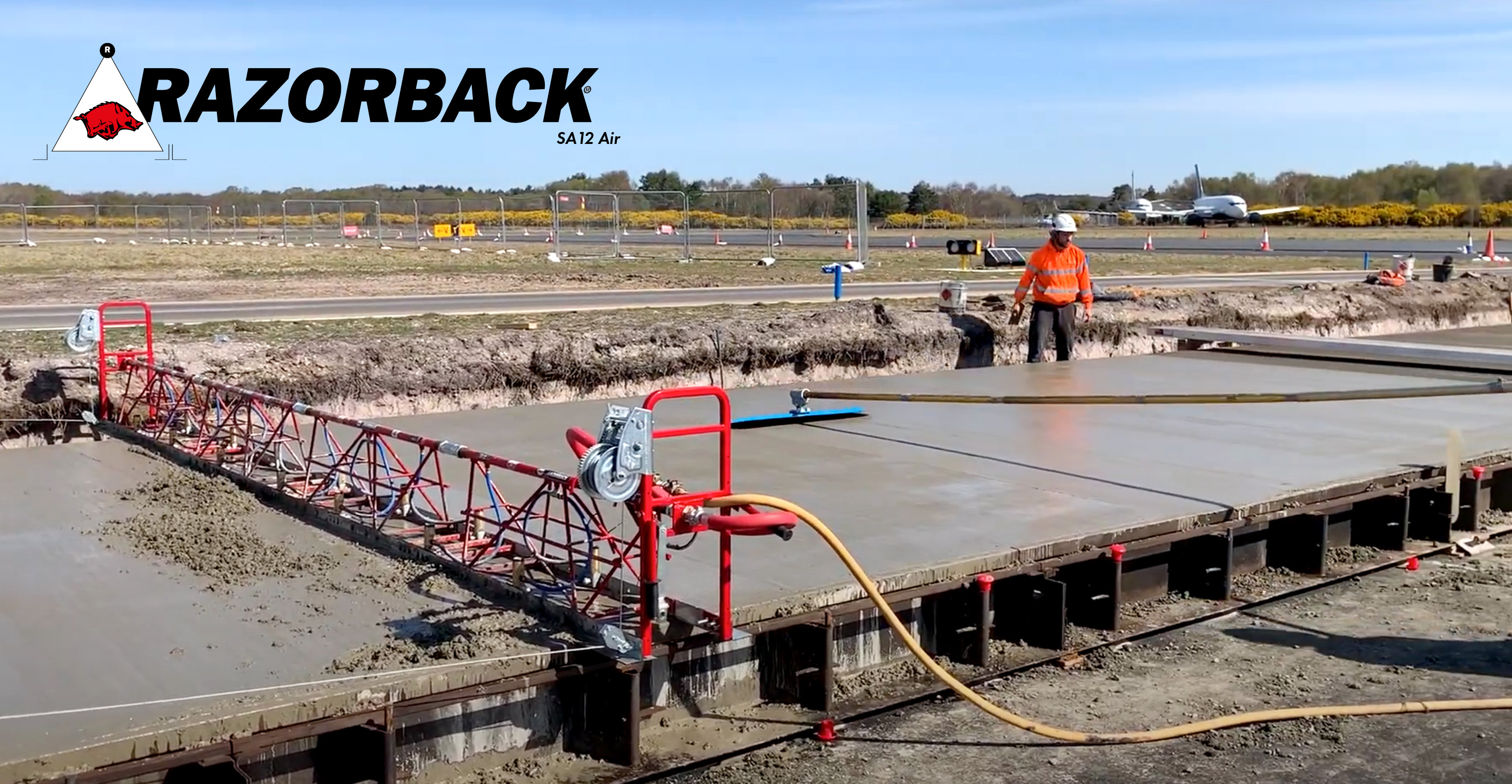 The Razorback SA12 Truss Screed is used to level and finish concrete. Available from Speedcrete, United Kingdom.