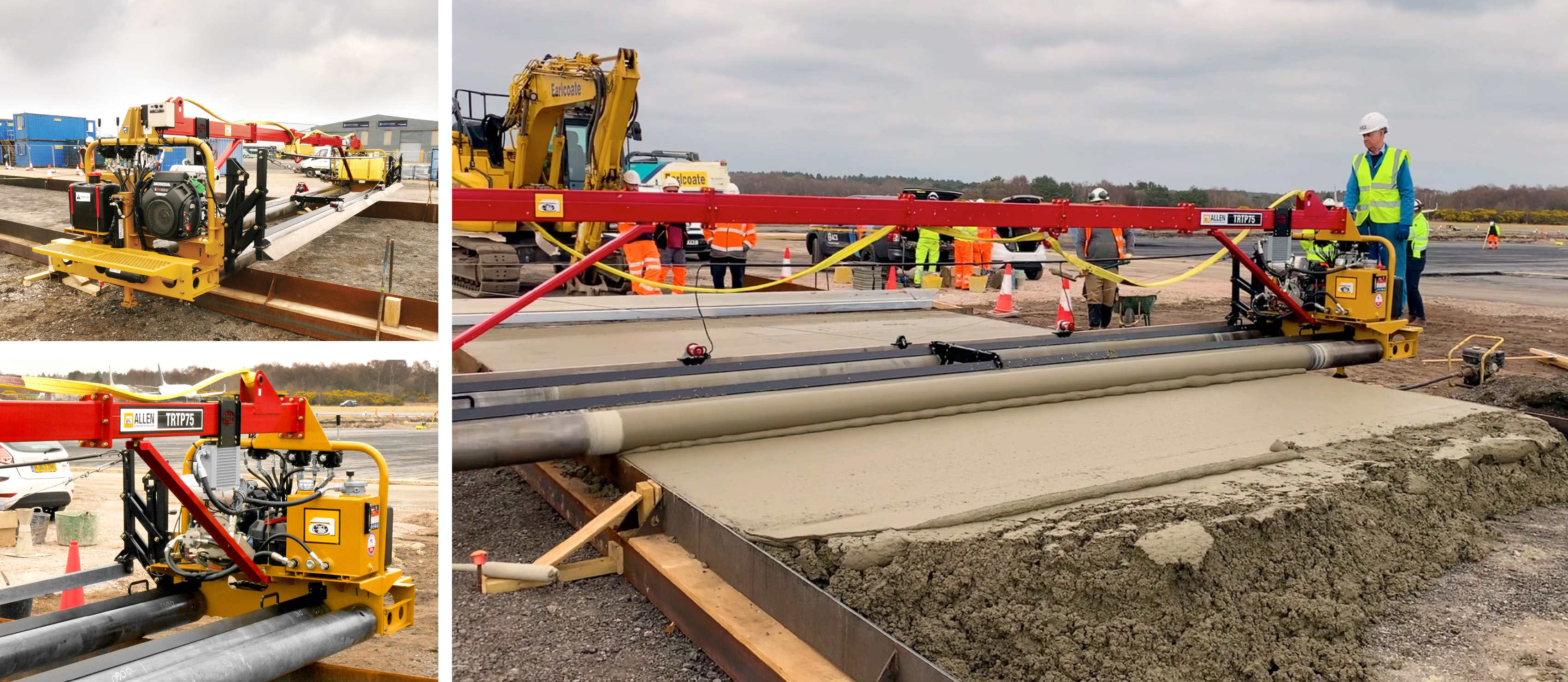 The Triple Roller concrete levelling equipment from Speedcrete, United Kingdom.