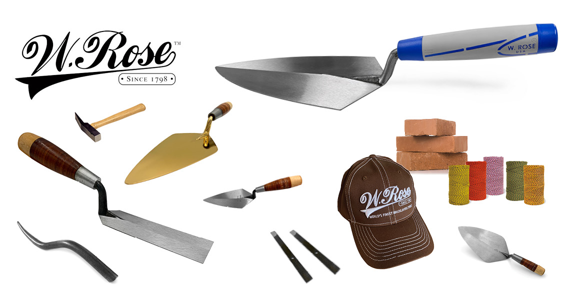 W.Rose are a well respected bricklayers tool brand and have a range of trowels and speciality tools for professional masonry experts. Available from Speedcrete, United Kingdom.